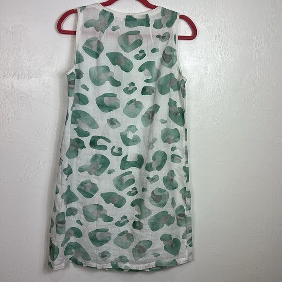 iLinen Sleeveless Printed Short Dress With Pockets Size M - Picture 3 of 7